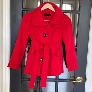 Steve Madden Girl’s red Pea Coat Sz 10/12